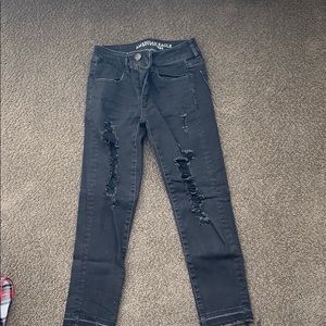 Black cropped jeggings